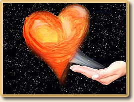 Ein Herz und eine Hand stehen hier symbolisch für die große Liebe.